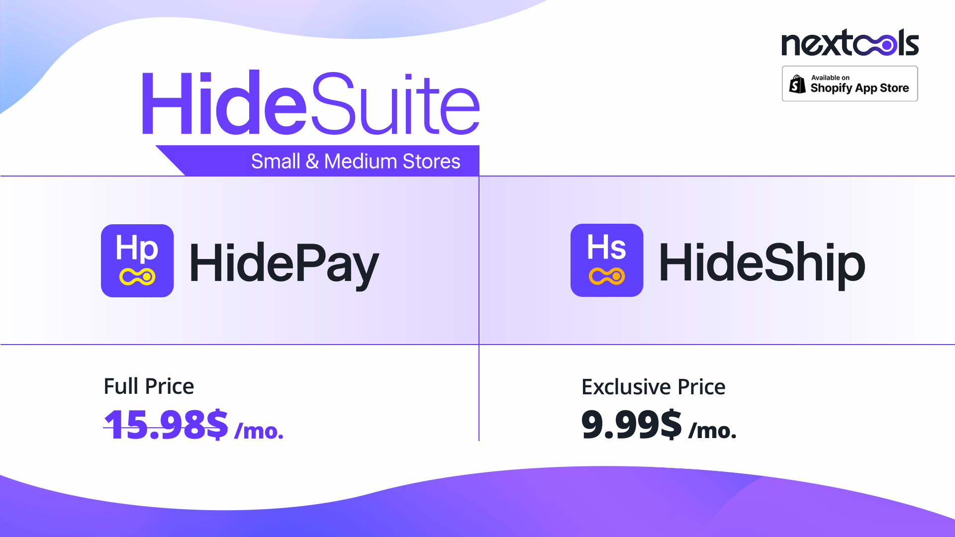 nextools hidesuite with hideaway and hidesihip for shopify